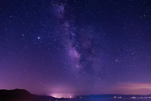 silhouette of mountain under starry night jigsaw puzzle