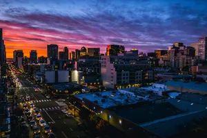 lighted city at night jigsaw puzzle