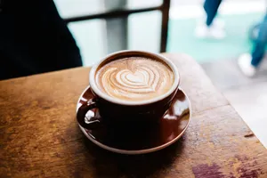 latte art in brown cup in macro photography jigsaw puzzle