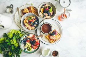 fruit salad on gray bowls jigsaw puzzle