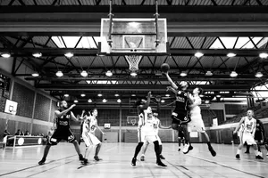 grayscale basketball players jigsaw puzzle