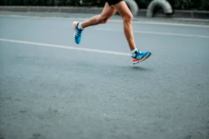 pair of blue-and-white Adidas running shoes jigsaw puzzle