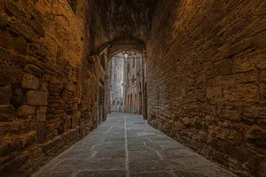 a stone walkway in a stone tunnel jigsaw puzzle