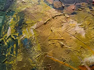 An abstract painting of yellow and green colors jigsaw puzzle