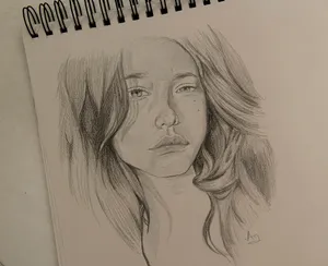 womans face sketch on white paper jigsaw puzzle