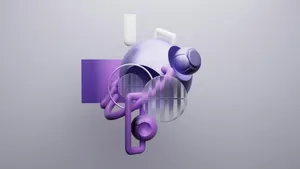 A heart shaped object with a purple ribbon around it jigsaw puzzle
