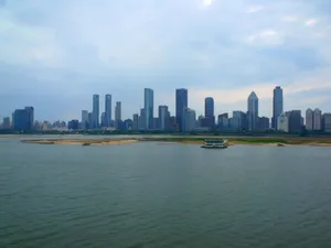 Panoramic view of Nanchang's skyline across the harbor with modern skyscrapers and river. jigsaw puzzle