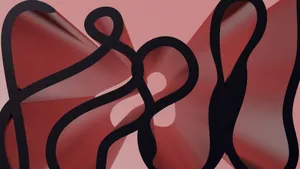 Dynamic abstract image featuring black curves on a red gradient backdrop, evoking movement. jigsaw puzzle