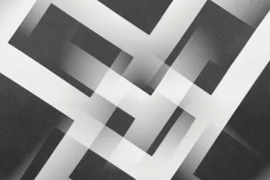 Minimalist abstract pattern with overlapping geometric shapes in black and white. jigsaw puzzle