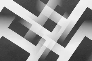 Minimalist abstract geometric pattern in black and white with layered designs. jigsaw puzzle