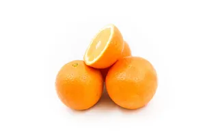 Bright and fresh oranges displayed on a white background, showcasing their vibrant color and juicy texture. jigsaw puzzle