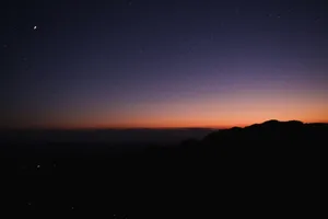silhouette of mountain during sunset jigsaw puzzle