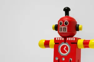 red and yellow robot clock toy jigsaw puzzle