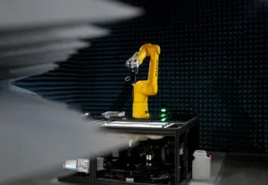 a yellow robot sitting on top of a table jigsaw puzzle