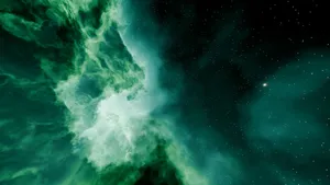 Beautiful green nebula in deep space with stars shining brightly. jigsaw puzzle