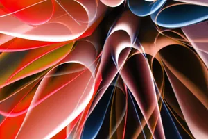Dynamic abstract design featuring flowing geometric shapes in vivid colors, creating a sense of movement and energy. jigsaw puzzle