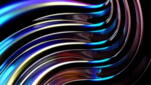 A vibrant and futuristic abstract wave pattern with dynamic colors and sleek lines. jigsaw puzzle