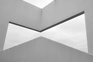 Monochrome architectural image showcasing minimalist and abstract geometric shapes. jigsaw puzzle