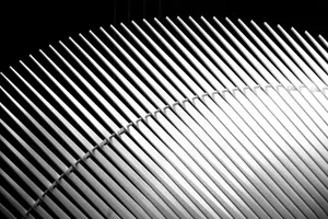 Abstract black and white photo of architectural pattern featuring linear shapes and shadows. jigsaw puzzle