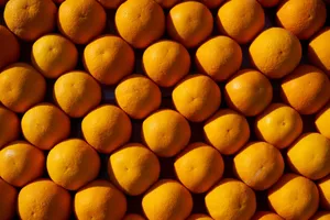 Top view of a neatly arranged pile of fresh oranges, showcasing vibrant color and texture. jigsaw puzzle
