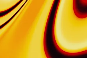 Dynamic abstract image featuring bold flowing waves in vivid yellow and red tones. jigsaw puzzle