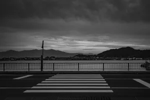grayscale photo of a dock jigsaw puzzle