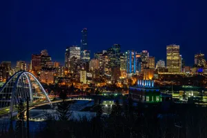 city skyline during night time jigsaw puzzle