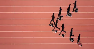 group of people running on stadium jigsaw puzzle