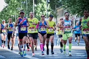 group of people running on the street jigsaw puzzle