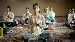 group of people doing yoga jigsaw puzzle