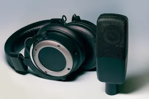 High-quality studio headphones and microphone for professional audio setups. jigsaw puzzle