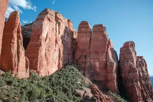 A rocky landscape with a mountain in the background jigsaw puzzle