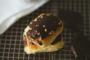 a piece of cake sitting on top of a table jigsaw puzzle