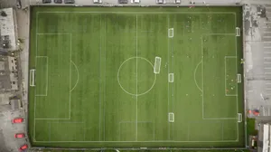 bird's eye view of soccer field jigsaw puzzle