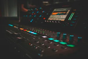 close-up photography of turned on audio mixer jigsaw puzzle