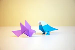 two purple and blue papers jigsaw puzzle