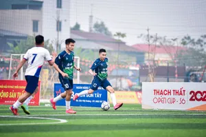 Action-packed moment during Thach That Open Cup soccer match in Hà Nội, Việt Nam. jigsaw puzzle