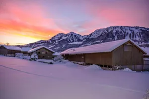 brown wooden house on snow covered ground during daytime jigsaw puzzle