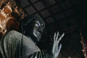 black Buddha statue inside room jigsaw puzzle