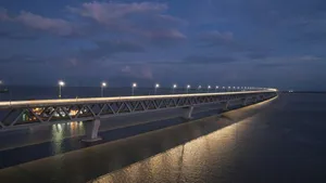 a bridge with lights on it jigsaw puzzle