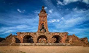Stunning view of the Kyffhäuser Monument in Germany against a vivid blue sky. jigsaw puzzle